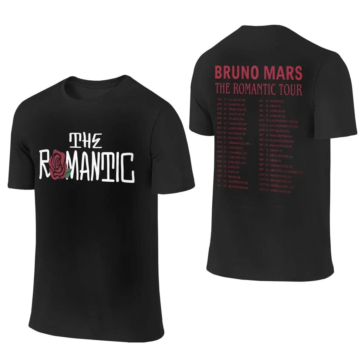 Herren Damen Bruno Mars The Romantic Tour 2026 Hemden Outfits Mode 100% Baumwolle T-Shirt Tee Kleidung Sommer Damen Herren Kleidung M blau