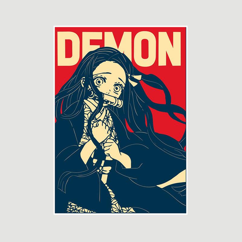 Japanische Anime-Poster „Demon Slayer“ aus weißem Papier, Manga-Figur, Kamado Tanjirou, Poster, dekoratives Gemälde, Bild, Zimmer, Bar, Wanddekoration 42x30cm