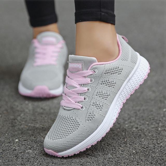 Frauen Atmungsaktive Turnschuhe Laufschuhe Fitness Sportswear Casual Schuhe Krankenschwester Schuh Turnschuhe Frauen Wanderschuhe Frauen 44 grau