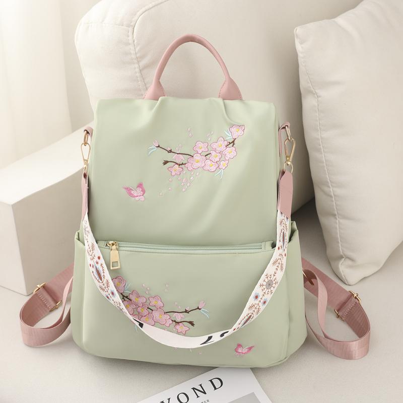 Wasserdichte Oxford Frauen Rucksack Mode Anti-diebstahl Frauen Rucksäcke Blume Drucken Mädchen Schule Tasche 2023 Sommer Großen Rucksack grün