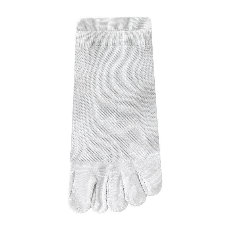 Fünf-Zehen-Socken, Dünne Zehensocken aus reiner Baumwolle mit Mesh, Atmungsaktive und geruchsfreie Zehensocken, Socken gegen Fußpilz 1 pair licht grau
