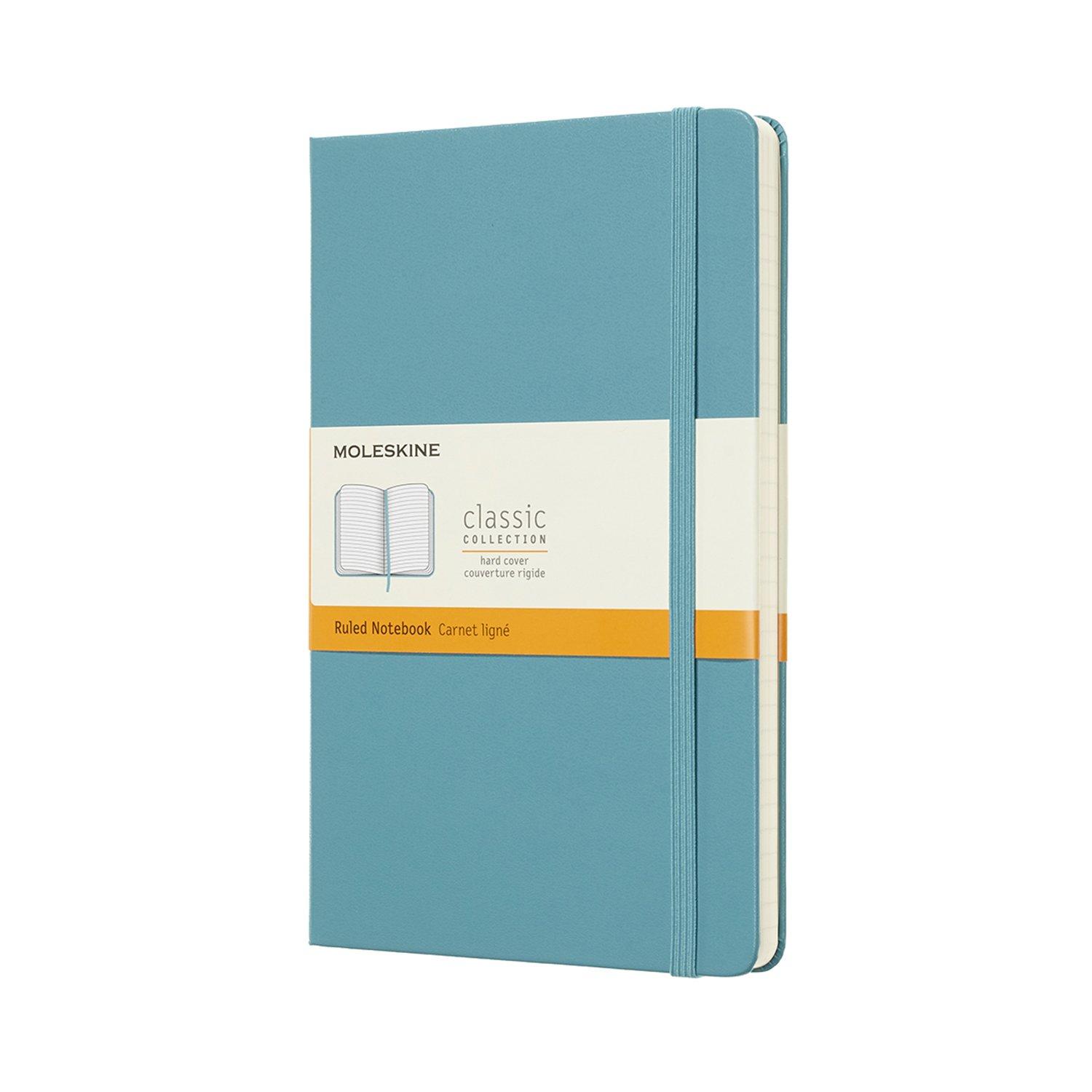 Moleskine Notizbuch Klassisches Notizbuch Hardcover Liniert Großes Format breit x 21cm Blattblau QP060B35 (13cm lang)