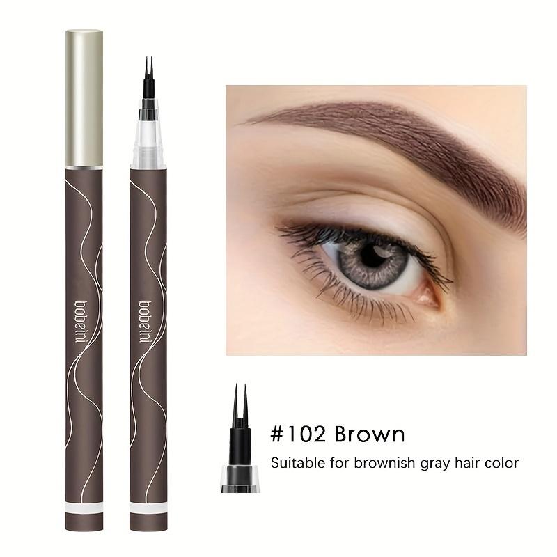 Natürliches Make-up-Stift mit doppelter gegabelter Spitze für die unteren Wimpern, ultradünne Flüssigkeit, schnelltrocknend, Wimpern-Augenbrauen-Eyeliner-Stift, Make-up-Tools braun
