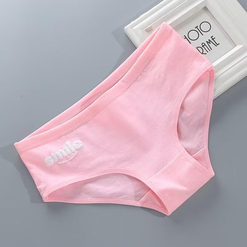 Teenager-Slips, Mädchen-Unterwäsche, Baumwoll-Slips, Sport-Buchstaben, atmungsaktive Slips, Schüler 8–12–14 Jahre one size rosa