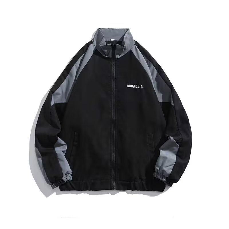 Hip Hop Jacke Damen Patchwork Buchstaben Windbreaker Mäntel Koreanische Mode Frühling Herbst Dünne Jacken S schwarz