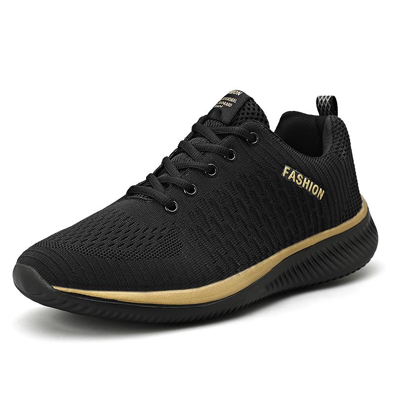 FASHION SHOES Atmungsaktive Sport-Turnschuhe für Herren, Sport-Laufschuhe, Outdoor-Damen-Tennis-Turnschuhe 38 gold/schwarz