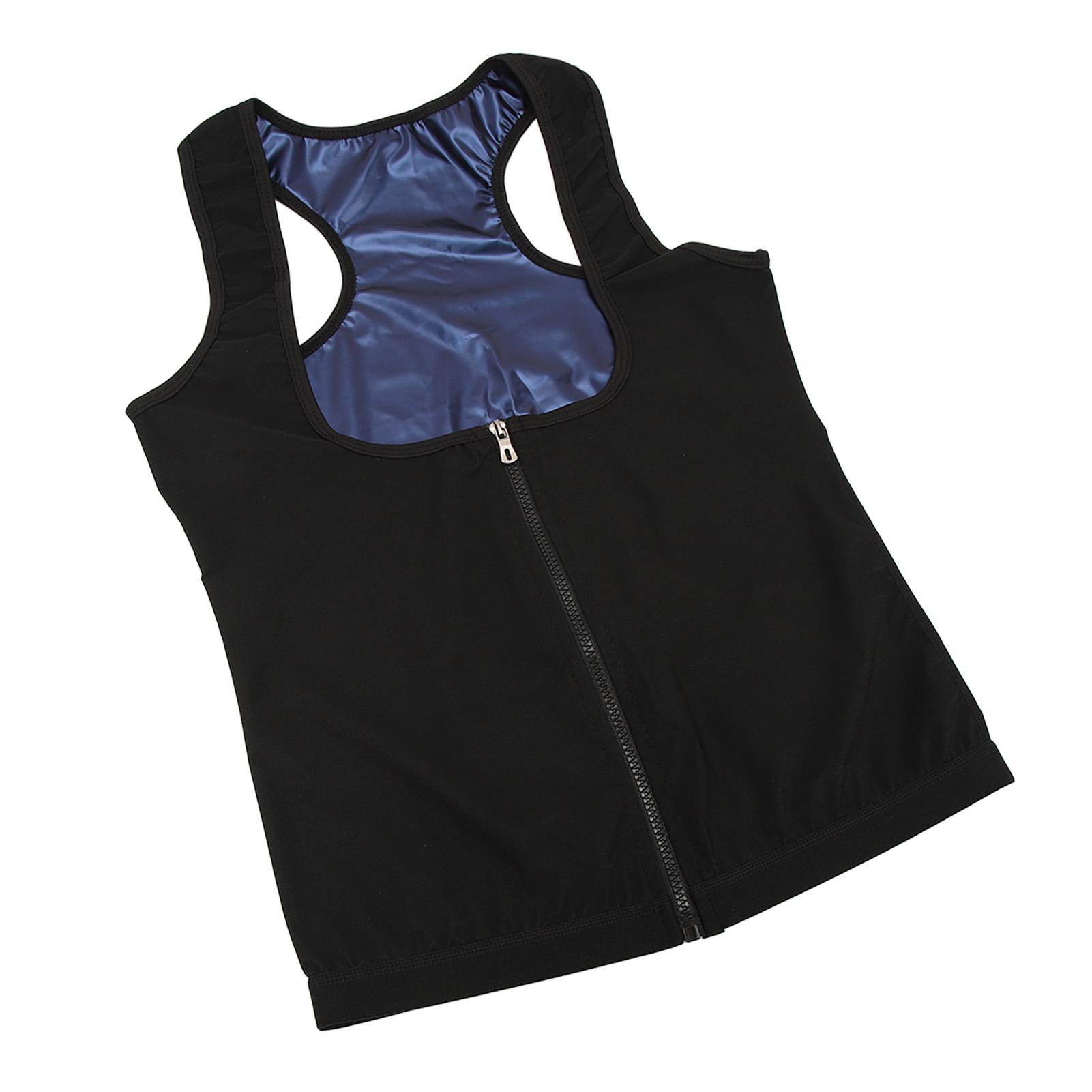 Damen Sauna Weste Bequemes Schwitzen Training Abnehmen Sauna Weste mit Reißverschluss für Sport Yoga LXL XXL/XXXL