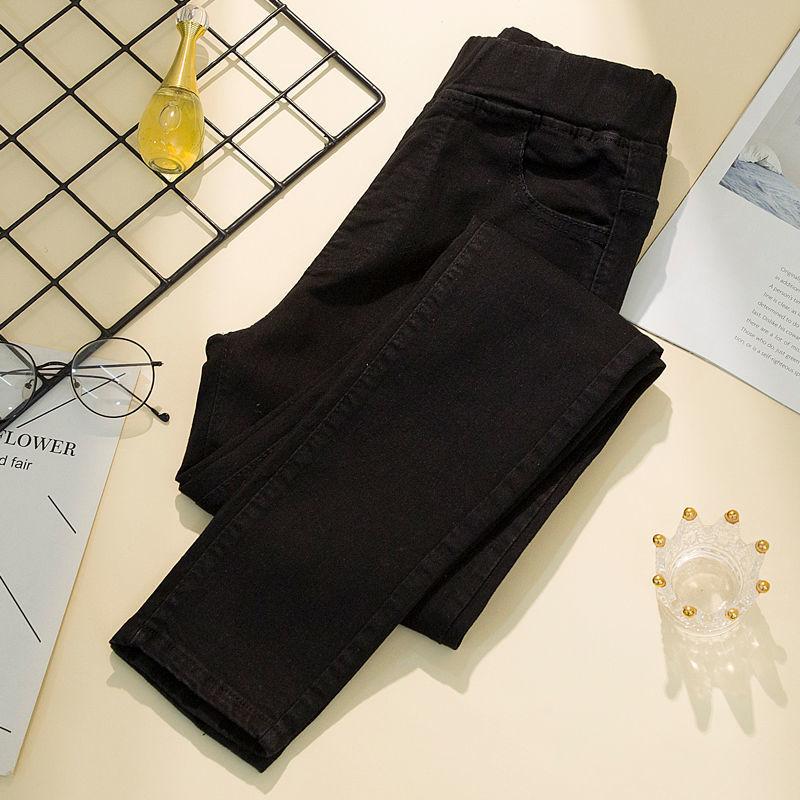 Damen Jeans High Waist Stretch Jeans Große Größe Stretch Slim Jeans L schwarz