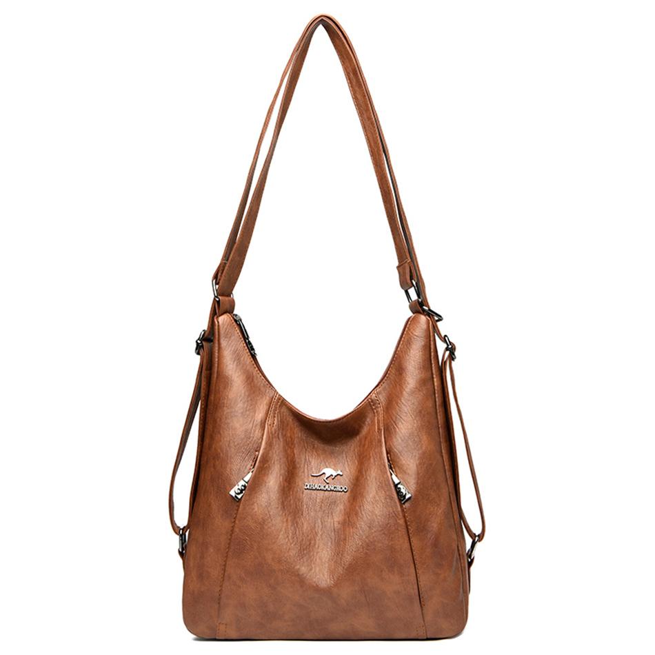 Luxus Handtaschen Frauen Taschen Designer Multifunktions Schulter Taschen für Frauen Reise Rucksack braun