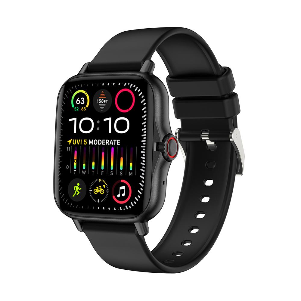 Smartwatch Android Telefon 1,44'' Zoll Farbdisplay Bluetooth Anruf Blutsauerstoff-/Blutdruckmessung Smartwatch Damen Herren schwarz