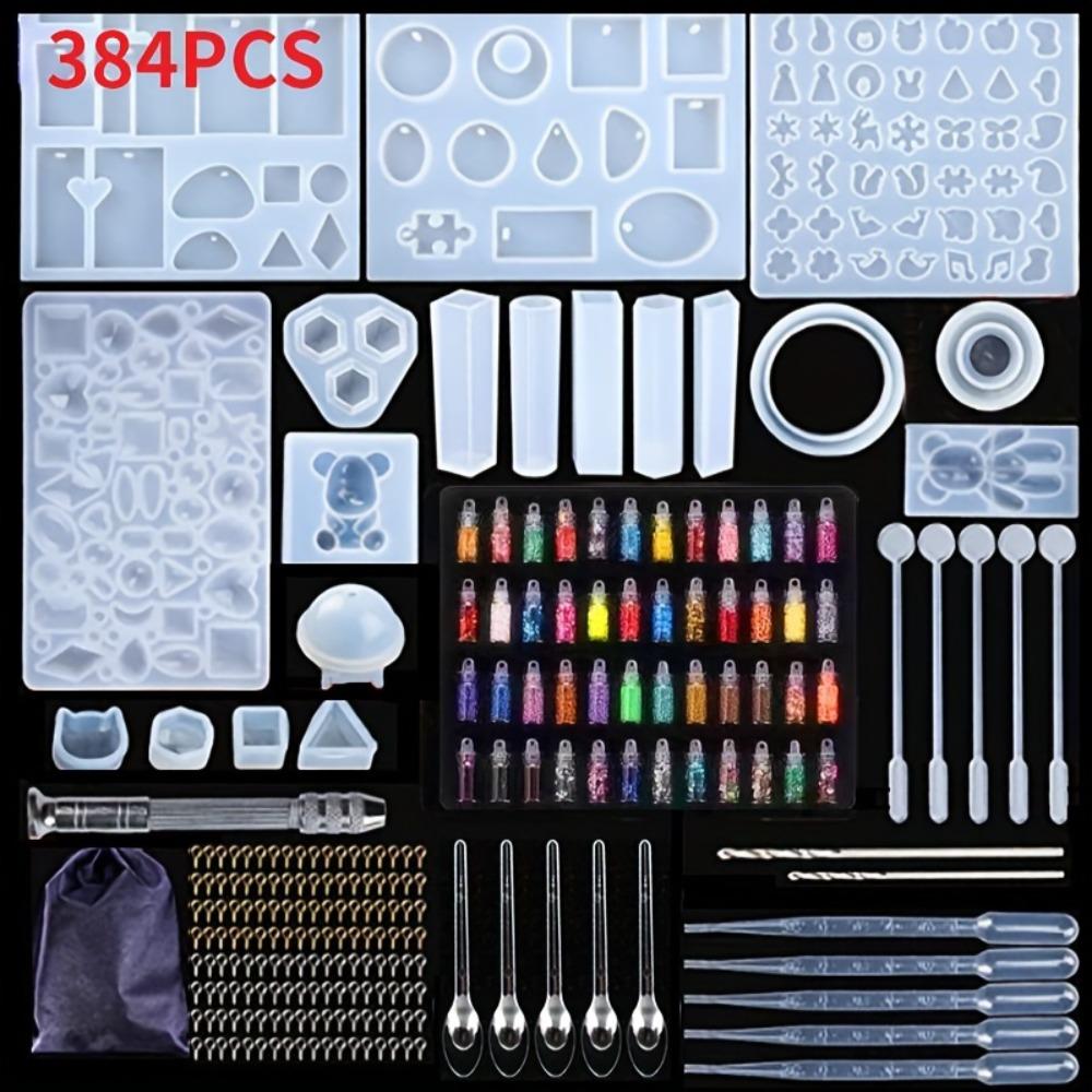 Klares Epoxidharz Silikon Epoxidform Set Bär Gießform Epoxidharz Formen Kit Bürodekoration 384Pcs/Set