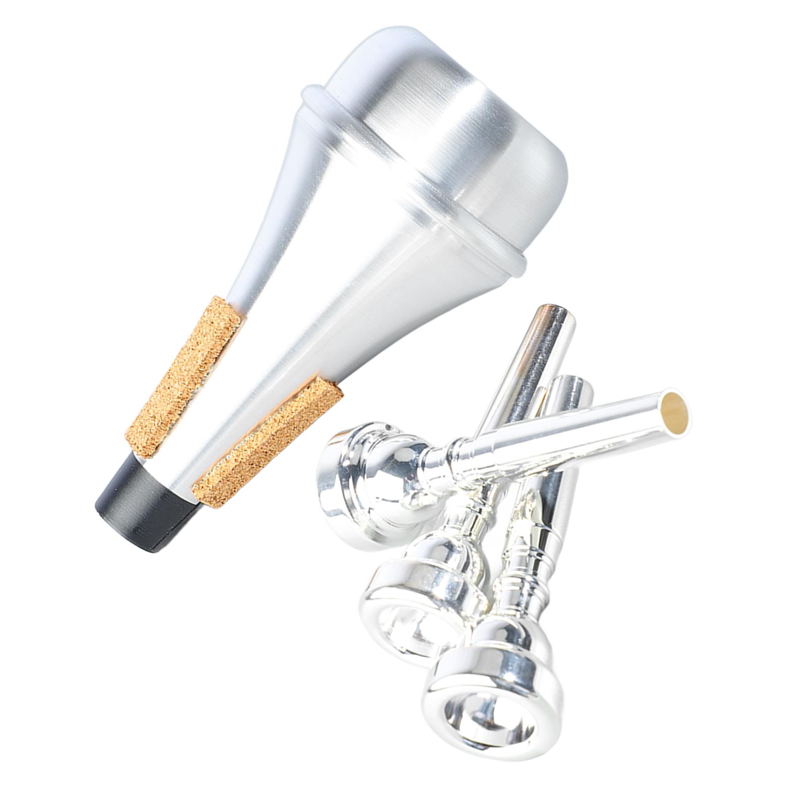 Trompetenmundstück-Dämpfer-Set 3C 5C 7C Übungsschalldämpfer-Kombination Ersatz-Musikinstrument