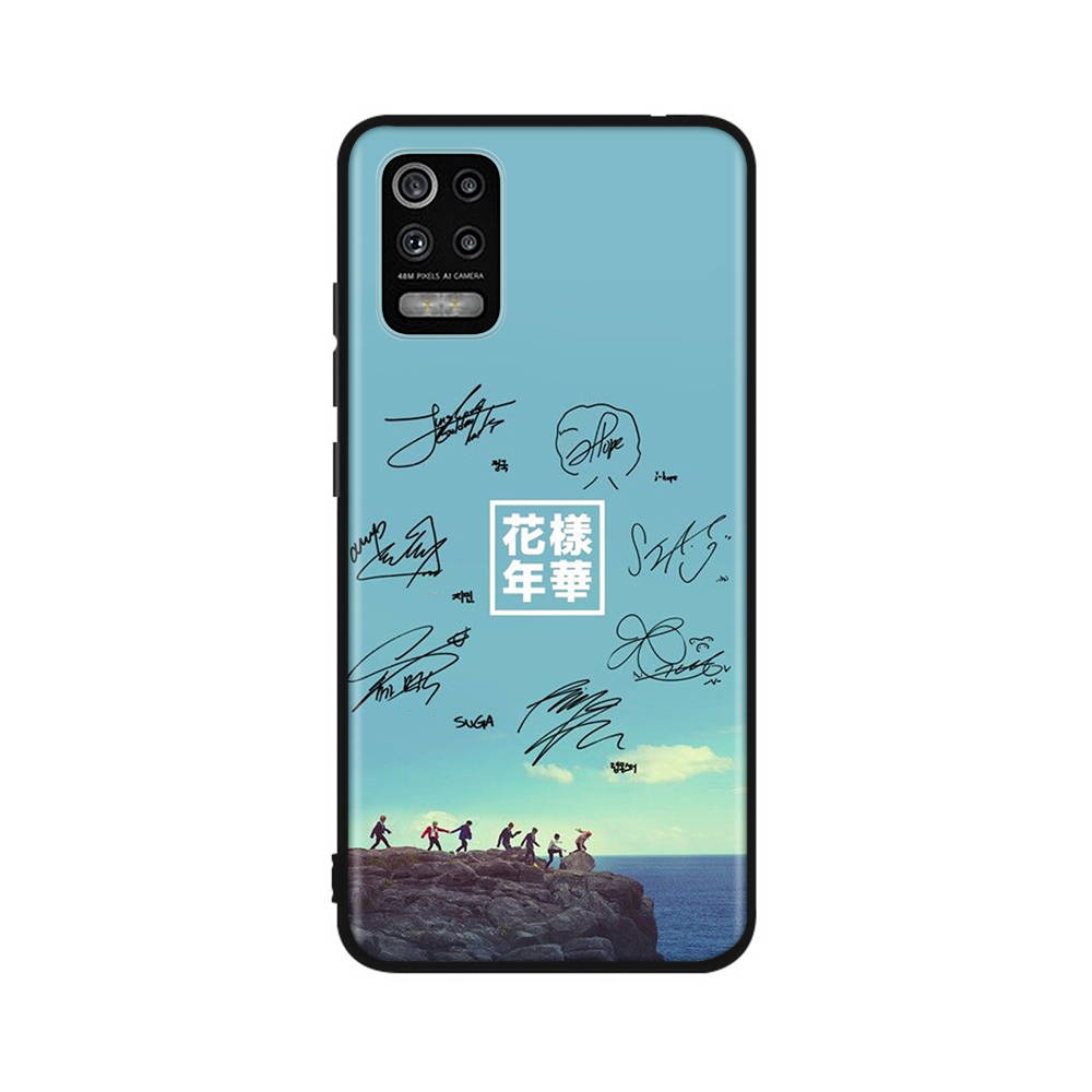 BT10 BTS Bangtan Boys Hülle für iPhone 16 15 Plus 14 13 12 11 Pro 8 7 6S 6 SE 5S X XR XS Max Realme C30 C33 C31 9I Huawei P30 Schwarze Weiche Hülle Huawei P20 rehbraun