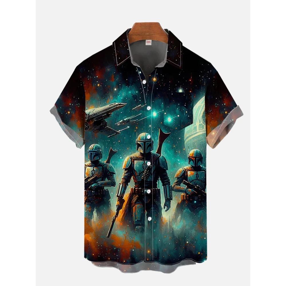 Hawaii-Shirts für Männer, Stars-Wars-Shirts, Herren- und Damenkleidung, T-Shirts, Tops, Jungen und Mädchen, Walker-Druck, Kurzarmhemd 5XL