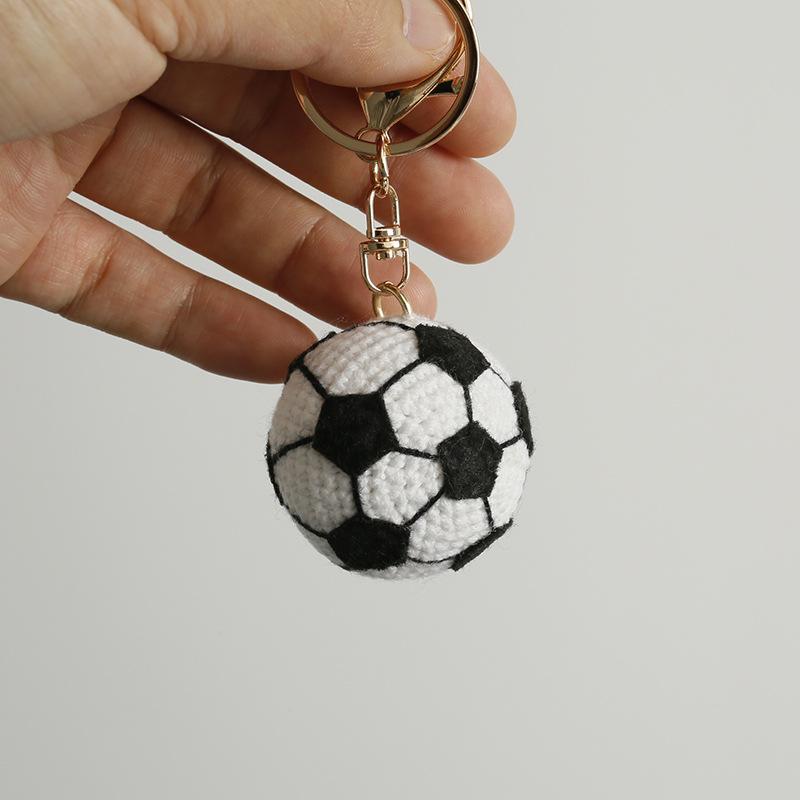 Mini Volleyball Schlüsselanhänger für Tasche Anhänger Sportball Serie Häkeln Schlüsselanhänger Gestrickte Fußball Schlüsselanhänger Benutzerdefinierte Accessoires brown