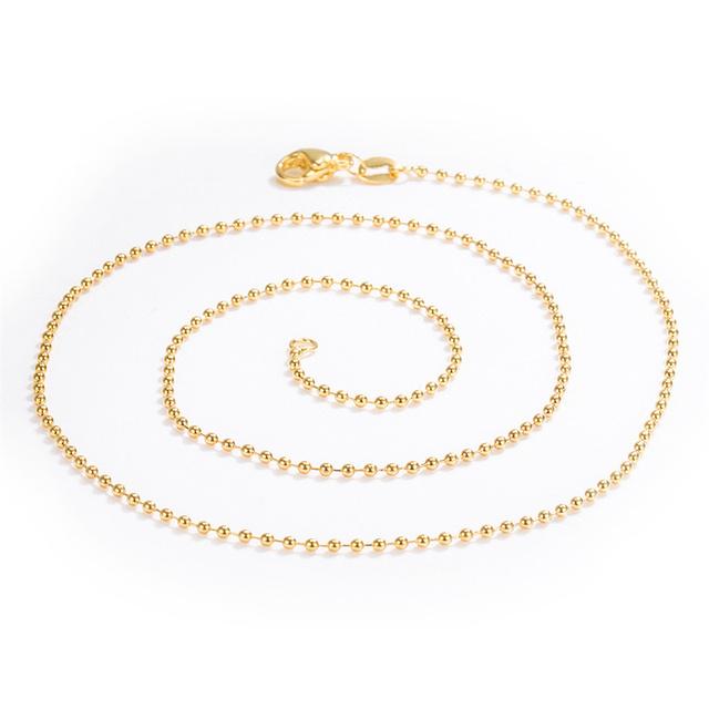 Neue Halskette 18k Gold Halskette Light Bead Goldkette Damen Schmuck Halskette Hochzeit Party Geschenk Schmuck Karabinerverschluss weiß