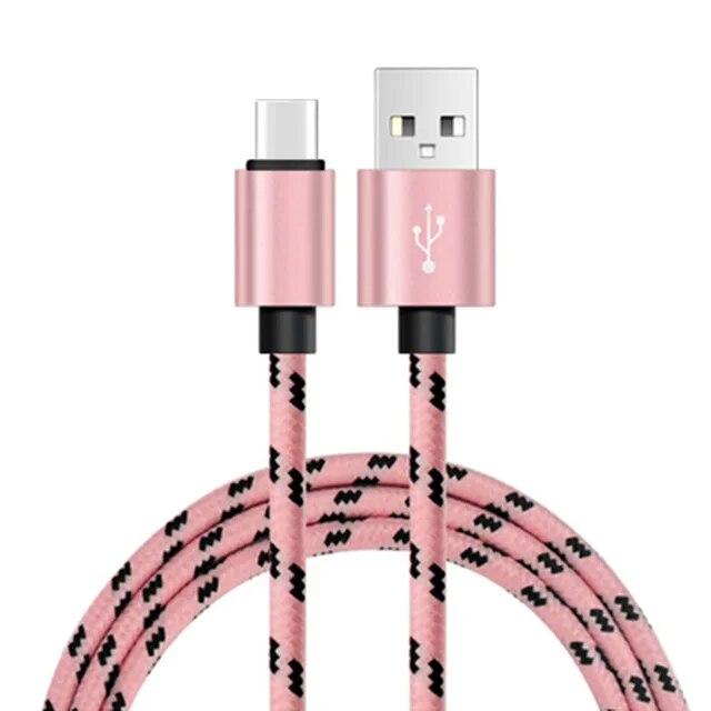 Schnelles USB-C-Kabel Typ-C-Kabel Schnellladedatenkabel Ladegerät USB-Kabel c Für Huawei Samsung S22 S20 A52 Xiaomi Mi 11T Redmi Note 9S 8T 2m rosa