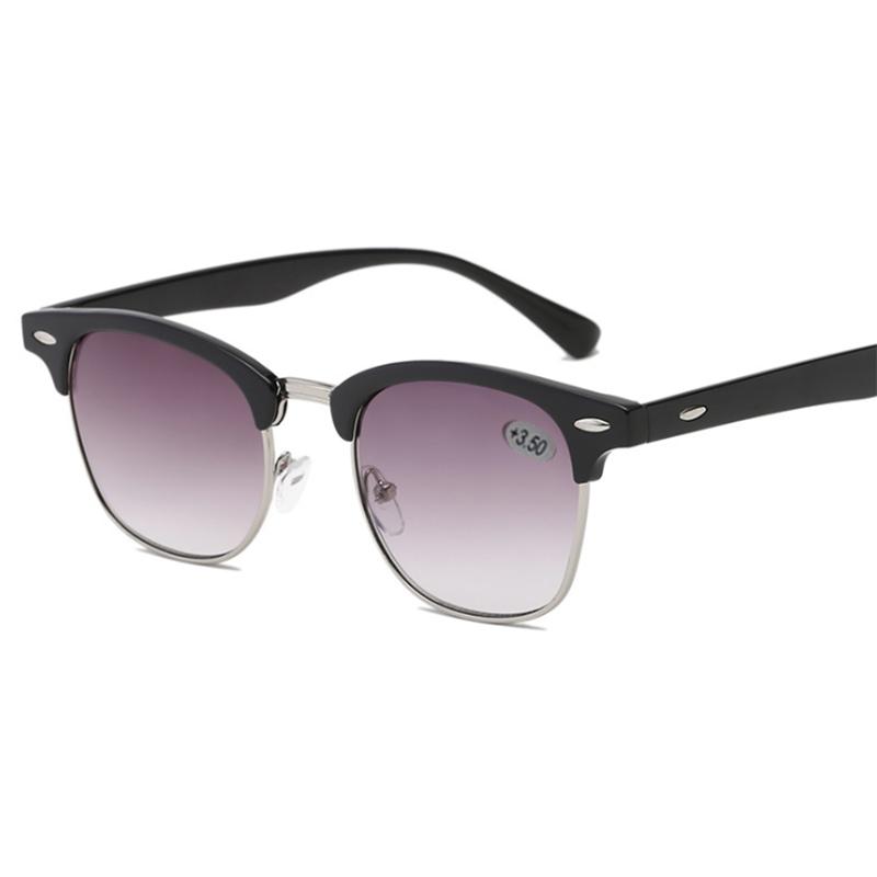 Halbmetall-Sonnenbrille für Presbyopie für Damen Braune Gläser Presbyopie-Brille Brille mit Sehstärke +1,0 +1,5 +2,0 +3,0 +4,0 1 gray