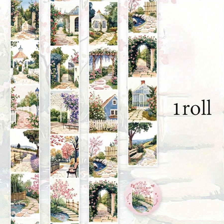 1 Rolle Klebeband, Free Moment Serie, Wunderschönes Romantisches Landschafts-Themenband, Scrapbook-Zubehör, Notizbuch-Zubehör