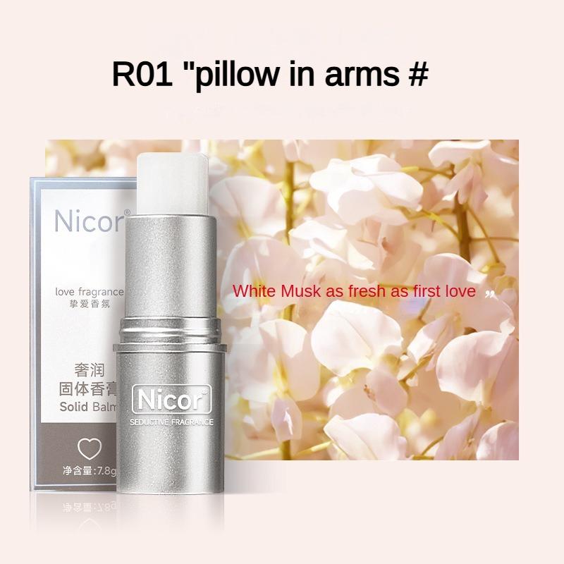 Nicor Solid Balm, anhaltender Duft, leichter Duft, tragbares festes Parfüm für männliche und weibliche Studenten R01#