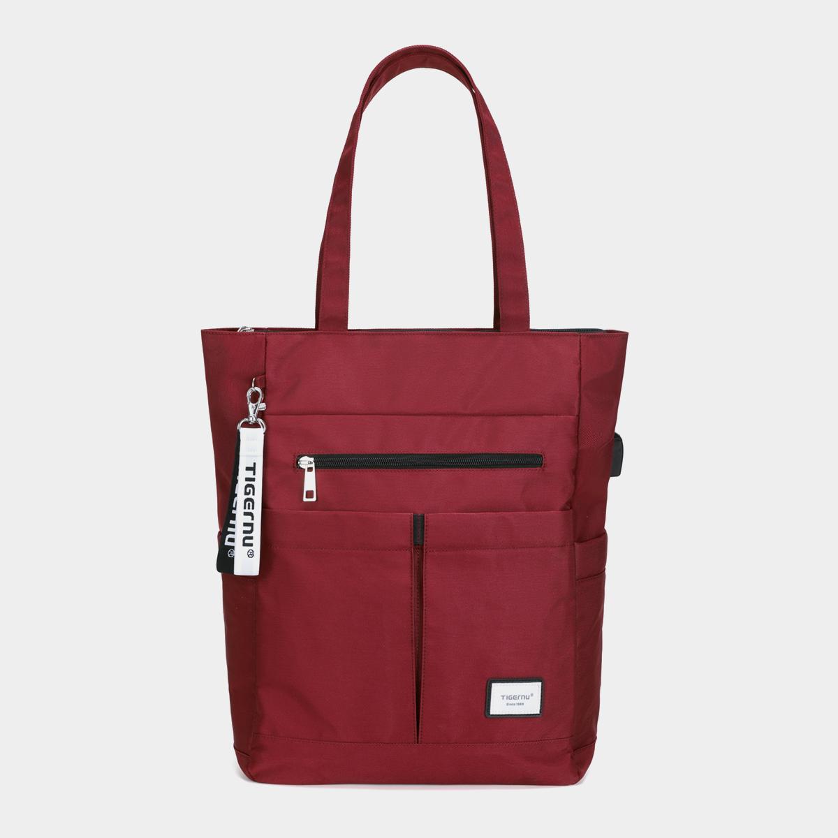 Tigernu Neue Frauen Tote Rucksack Multiway Für Mädchen Schule tasche Handtaschen Weibliche Laptop Rucksack Große Kapazität Cabrio Tasche rot