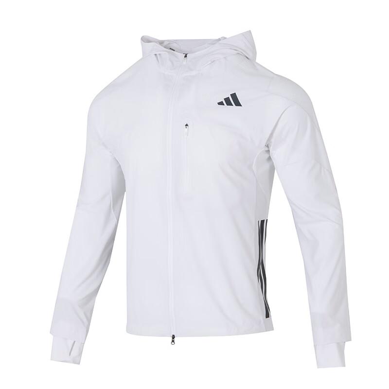 Adidas Adizero Lauf-Kapuzenjacke Slim Fit mit Reißverschluss Langarm Herren Jacken Weiß JF3471 2XL