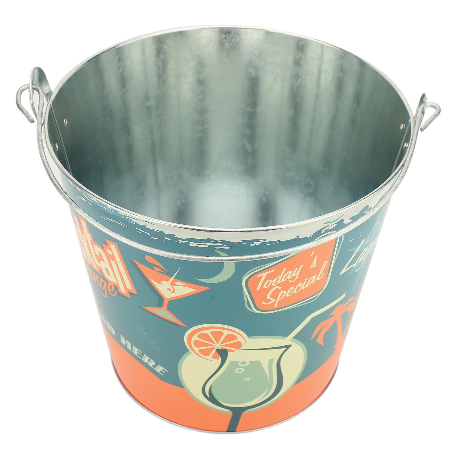 Metall Eis Eimer mit Griff Tragbarer Getränke Wein Bier Kühler Eimer für Hausbar Outdoor Camping