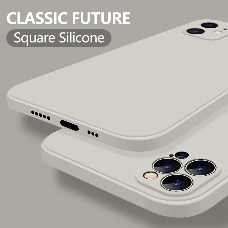 Neue Weiche Flüssigsilikon Handyhülle mit Kameraschutz Stoßfest Für iPhone 16 14 Pro 15 12 Pro MAX 11 Pro SE 2 2020 XR XS 7 8 Plus 16E Air 17 iPhone 17 Pro Max weiß