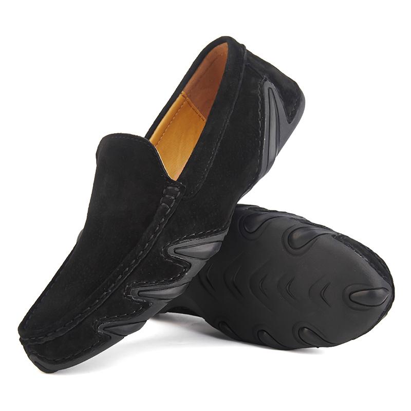 Mode Handgefertigte Herren Club Flats Freizeitschuhe Leder Mode Herren Büroschuhe All-Match Klassische Loafer Bequemer Herren Fahrschuh 41 schwarz