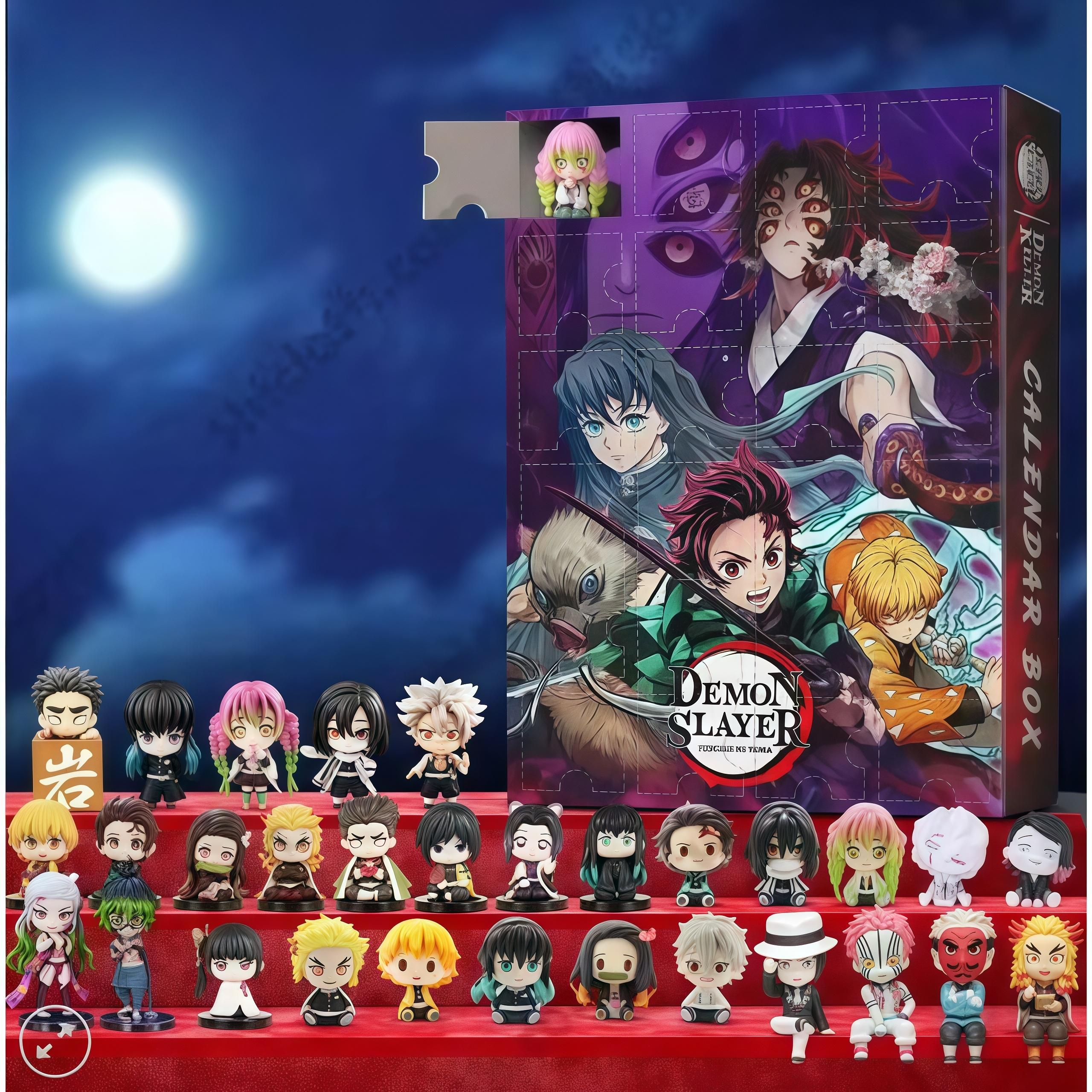 Neuer Anime Demon Slayers 24-teiliger Adventskalender Überraschung Blind Box Puppen Halloween Boxen Figur Geschenke Kinder Spielzeug @#