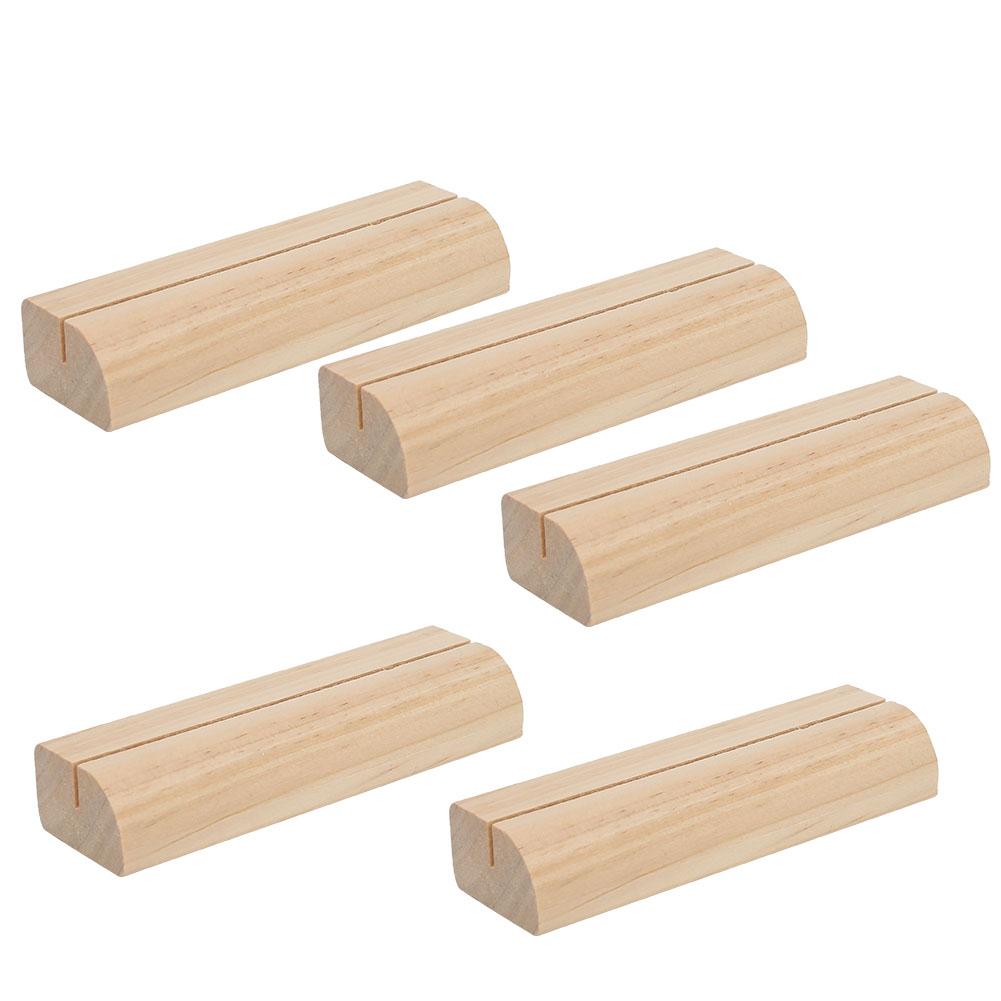 5Pcs Holz Visitenkarte Halter Foto Display Stand Hinweis Clamp Büro Zeichen In Liefert(Helle Farbe