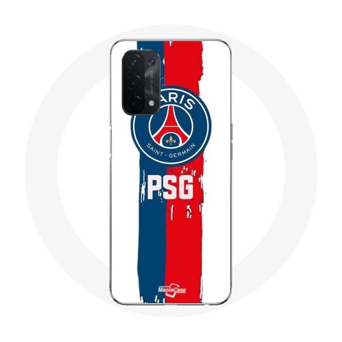 Hülle für Oppo A74 5G Paris Saint Germain PSG Logo Blau Rot Weißer Hintergrund weiß