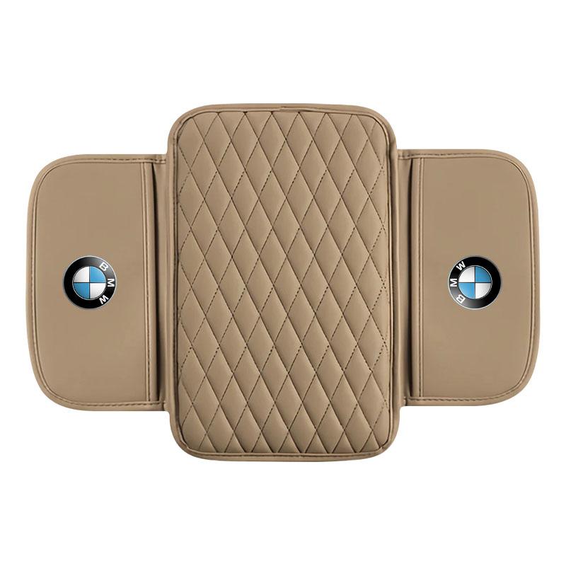 1 Stück Leder Auto Armlehnenmatte Taschentuchboxen Höhenpolster Armlehnenbox Für BMW E46 E39 E90 E60 E36 F30 F10 E34 E30 F20 E92 M3 M4 M5 X3 X4 X5 X6 X7 BMW beige