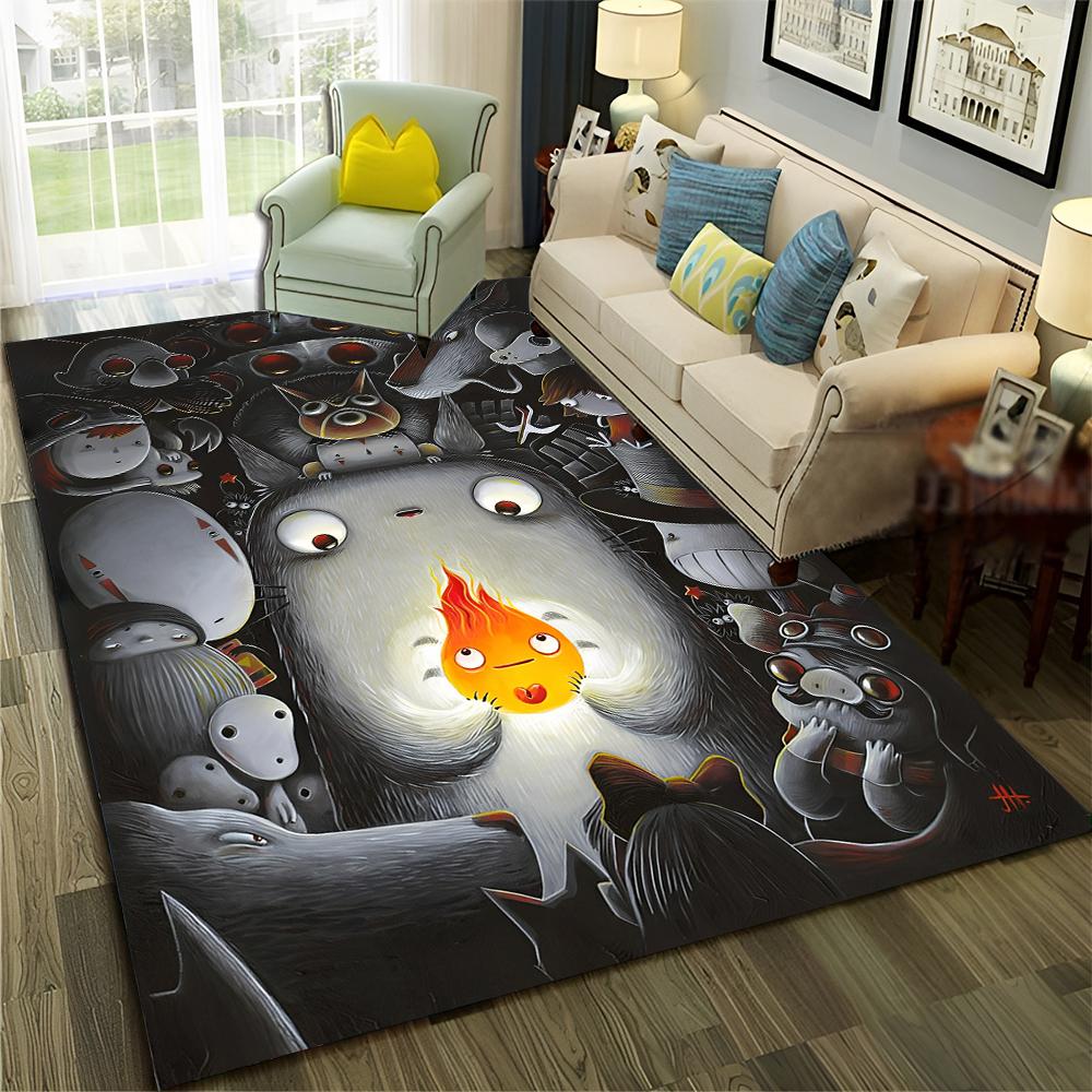 3D Mein Nachbar T-Totoro Anime Cartoon Teppich Teppich für Zuhause Wohnzimmer Schlafzimmer Sofa Fußmatte Dekor, Kinder Bereich Teppich rutschfeste Bodenmatte 60cm x 90cm