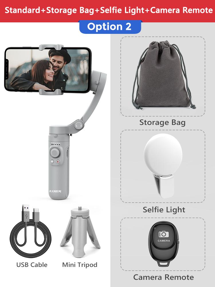 AXNEN HQ3 3-Achsen-faltbarer Smartphone-Handheld-Gimbal-Mobiltelefon-Videoaufzeichnungs-Vlog-Stabilisator