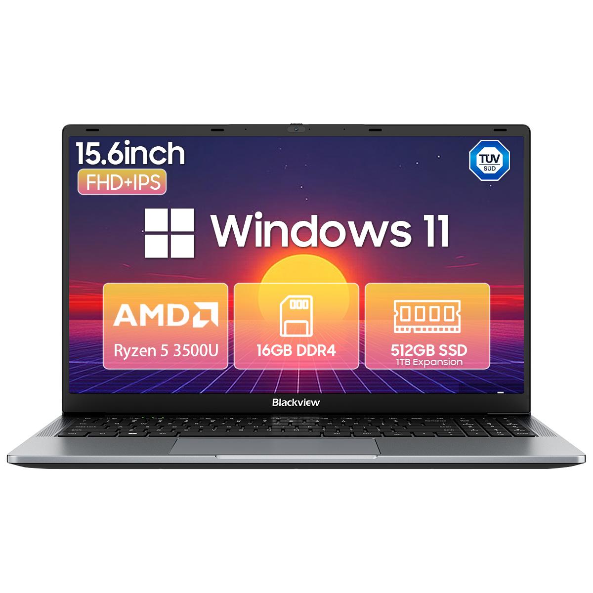 Blackview Acebook 6 Laptop mit AMD Ryzen 5 3500U 16GB RAM 256/512GB SSD Integrierte Grafik Windows 11 Home 180° (16+512)3500U grau