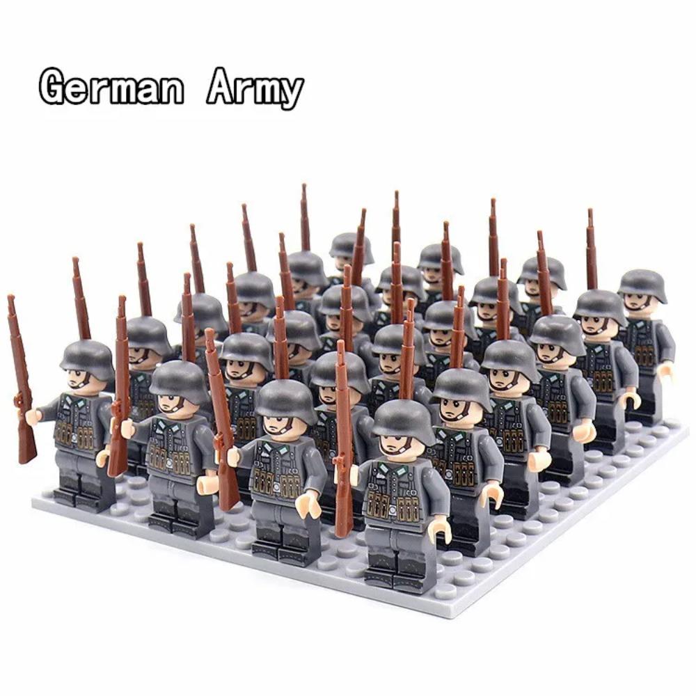 WW2 24 teile/los Militär Soldaten Bausteine Set Waffen Sowjetischen USA UK China Frankreich Armee Action-figuren Ziegel Spielzeug Kinder geschenke rot