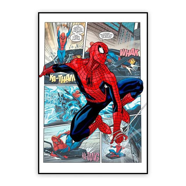 Marvel Filmplakat Spiderman Leinwandbild Iron Man Hulk Wandkunst Druck Kinderzimmer Dekoration Moderne Wohnkultur Geschenk 21x30cm No Framed red