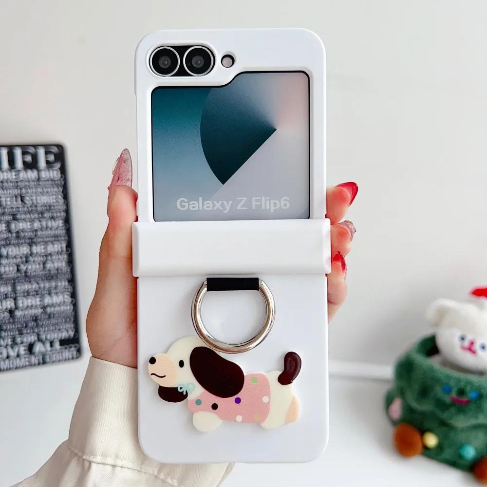 Cartoon Hartschalen Stoßfeste Handyhülle für Samsung Galaxy Z Flip 6 5 4 3 Flip6 Flip5 Flip4 Flip3 Ring Scharnier Schutzhülle For Samsung Galaxy Z Flip 5 gray