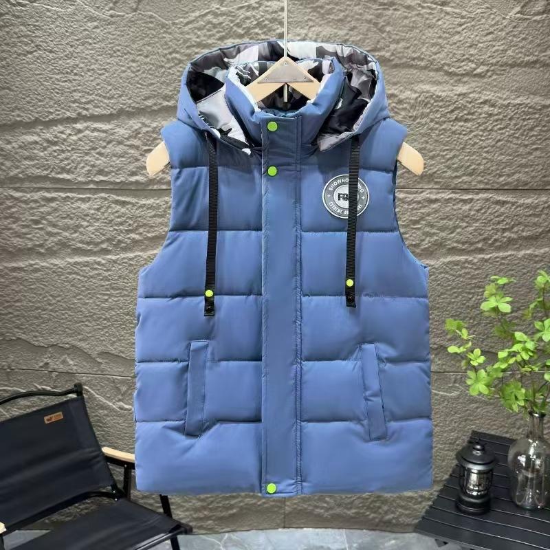 Kapuzen Herren Herbst Ärmellose Jacke für Herren Mode Warm Kapuzen Herren Winter Weste Leicht Übergröße Herren Arbeitsweste Weste XL navy blau