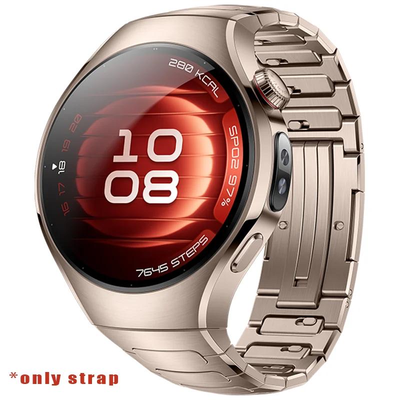 Titanarmband für Huawei Watch 5 46MM Ohne Lücken Luxus-Metallband für Huawei Watch 5 42mm Business Schnellverschlussband Huawei Watch 5 42mm gold