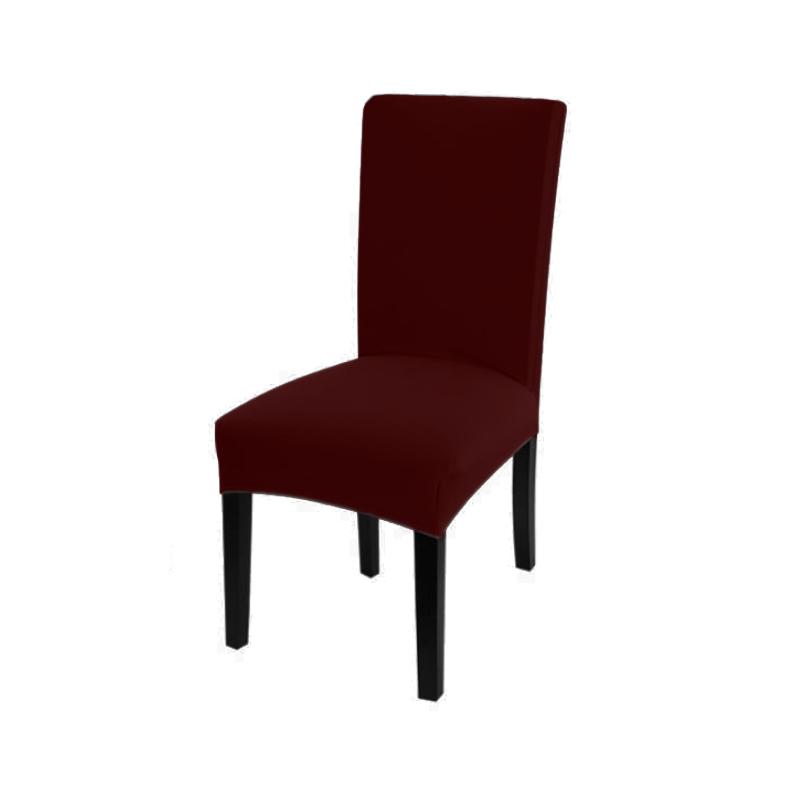 Einfarbiger Stuhlbezug, Spandex-Stretch-Schonbezüge, Stuhlhussen für Küche, Esszimmer, Küche, Hochzeitsbankett bordeaux