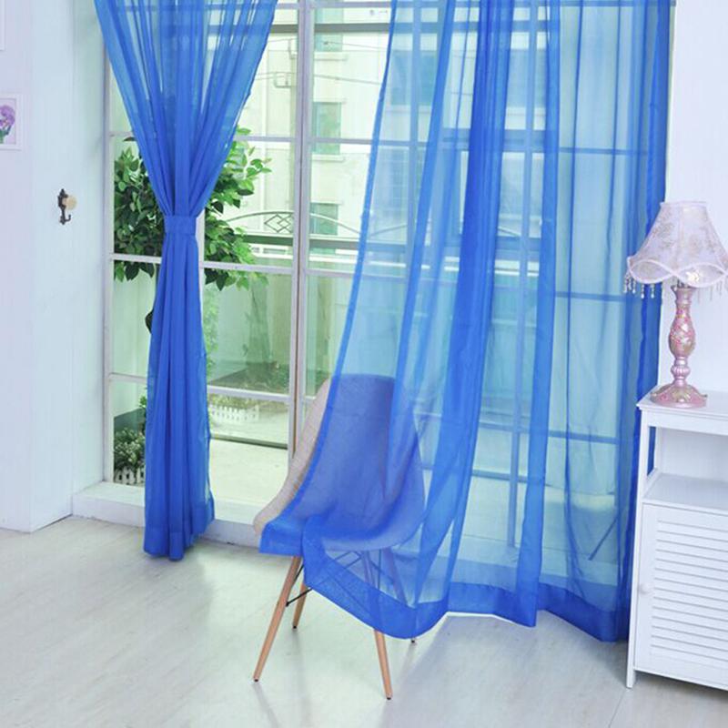 Colorful Floral Tulle Door Window Curtain Sheer Valances Scarf NewMöbel & Wohnen, Dekoration, Vorhänge! dunkelblaue