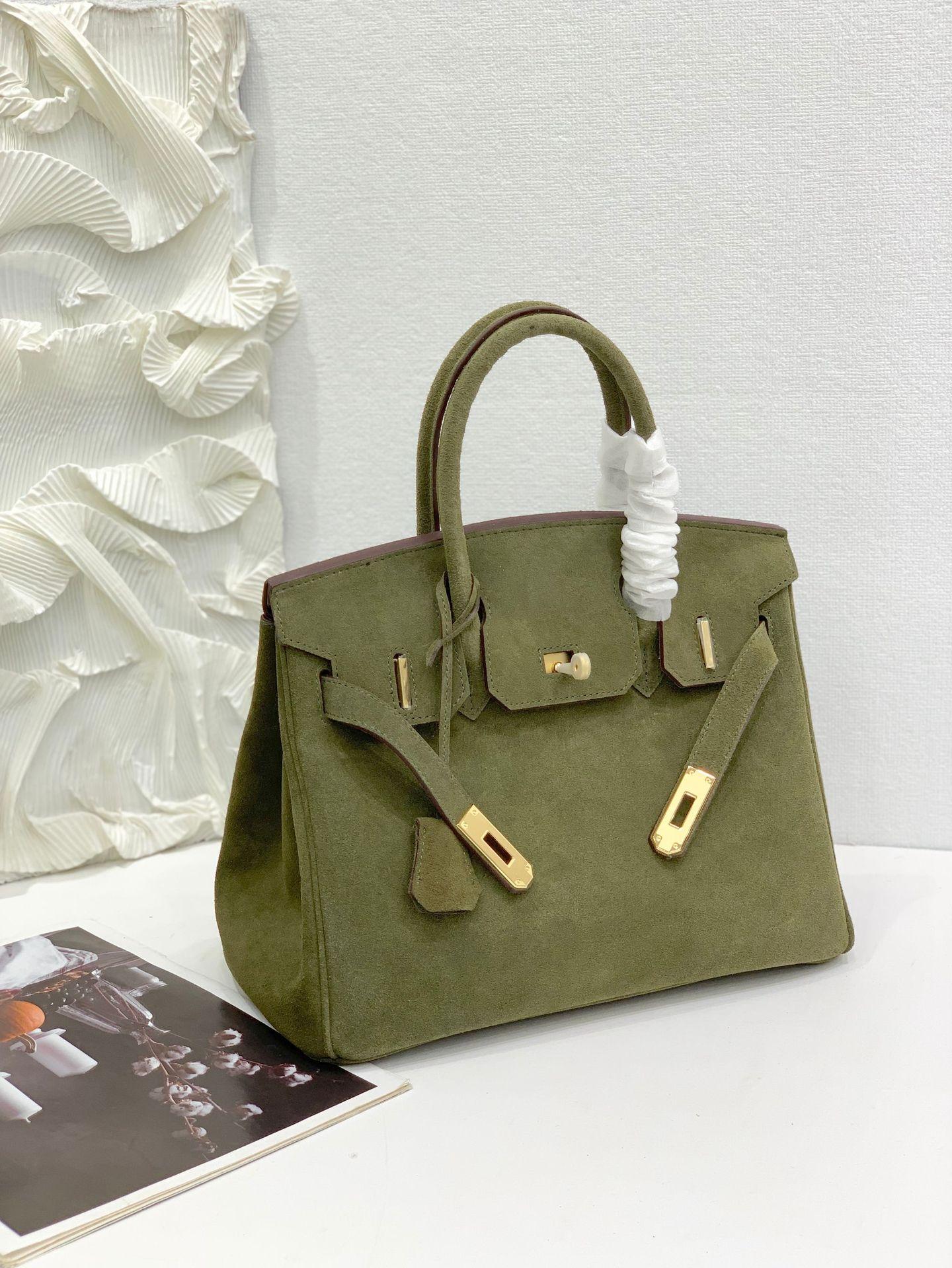 Und Platin Tasche Limited Edition Matte Leder Casual Leder Handheld frauen Tasche Mode H Tasche Mode frauen Tasche 35x19x27cm grün