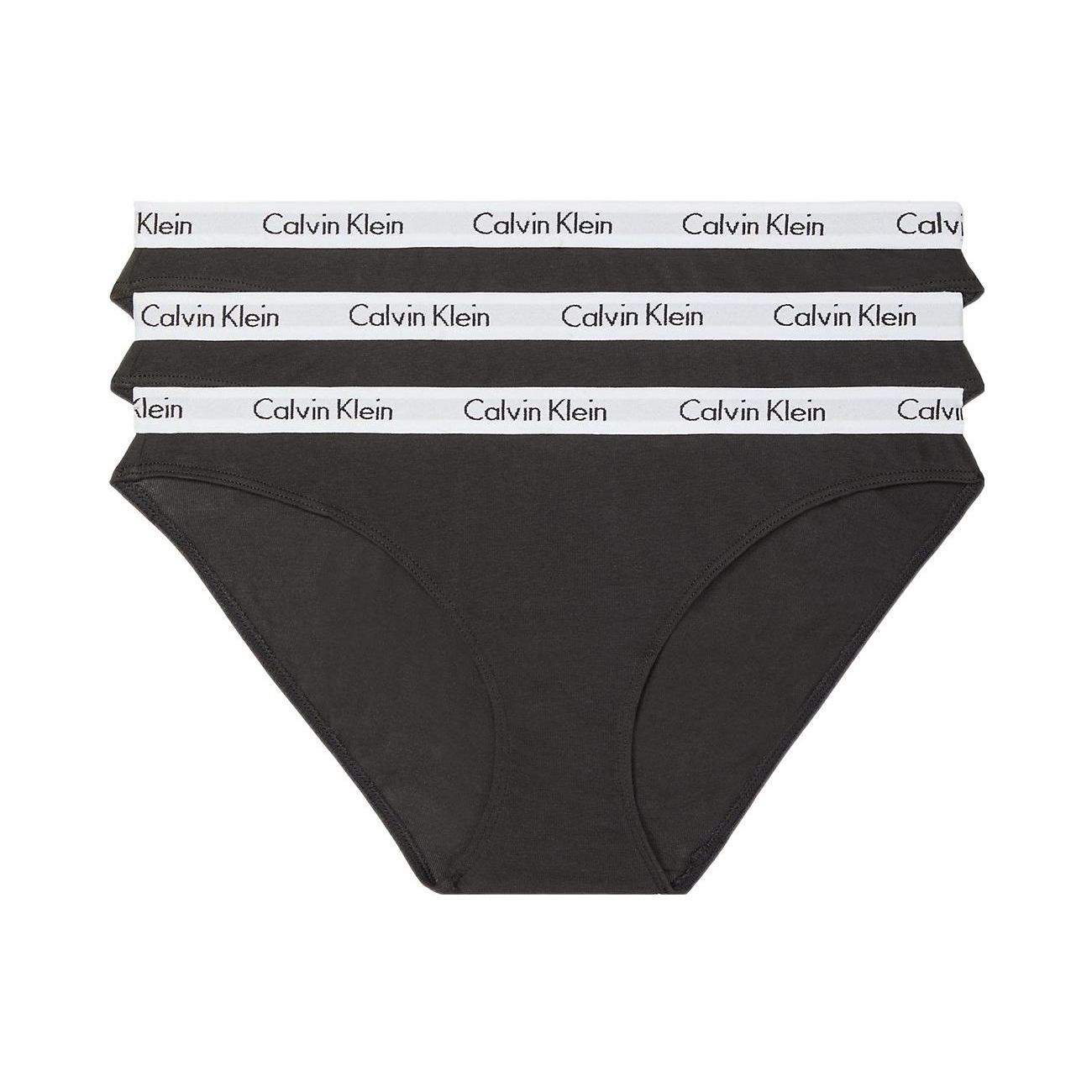Calvin Klein FW22 Einfarbiges Logo-Jacquard Sexy Unterwäsche 3er-Pack Damenunterwäsche Schwarz QD3588-001 XS white