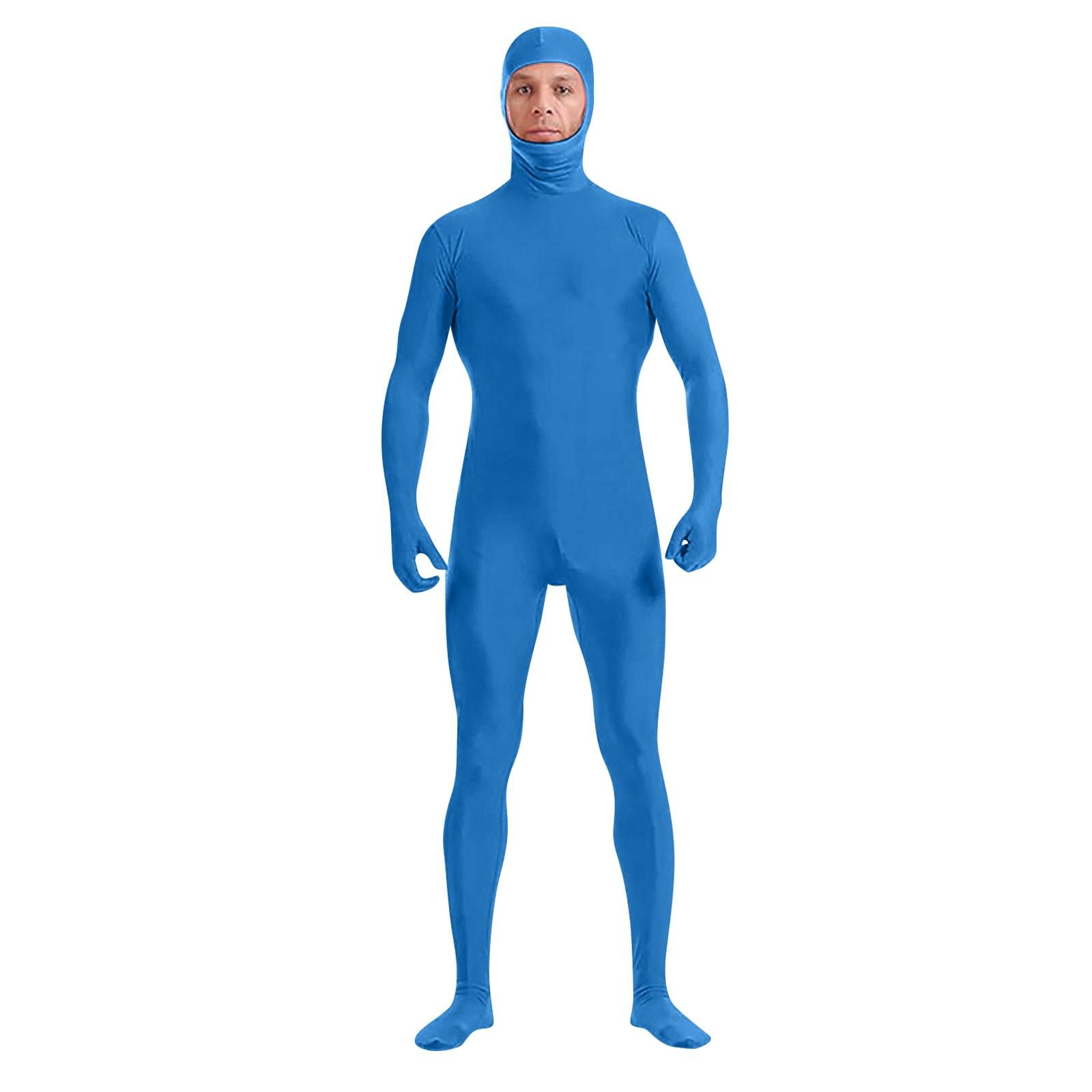 Zentai Anzug Cosplay Turnanzug Ganzkörperbody Green Screen Anzug Halloween Kostüme 140 himmelblaue