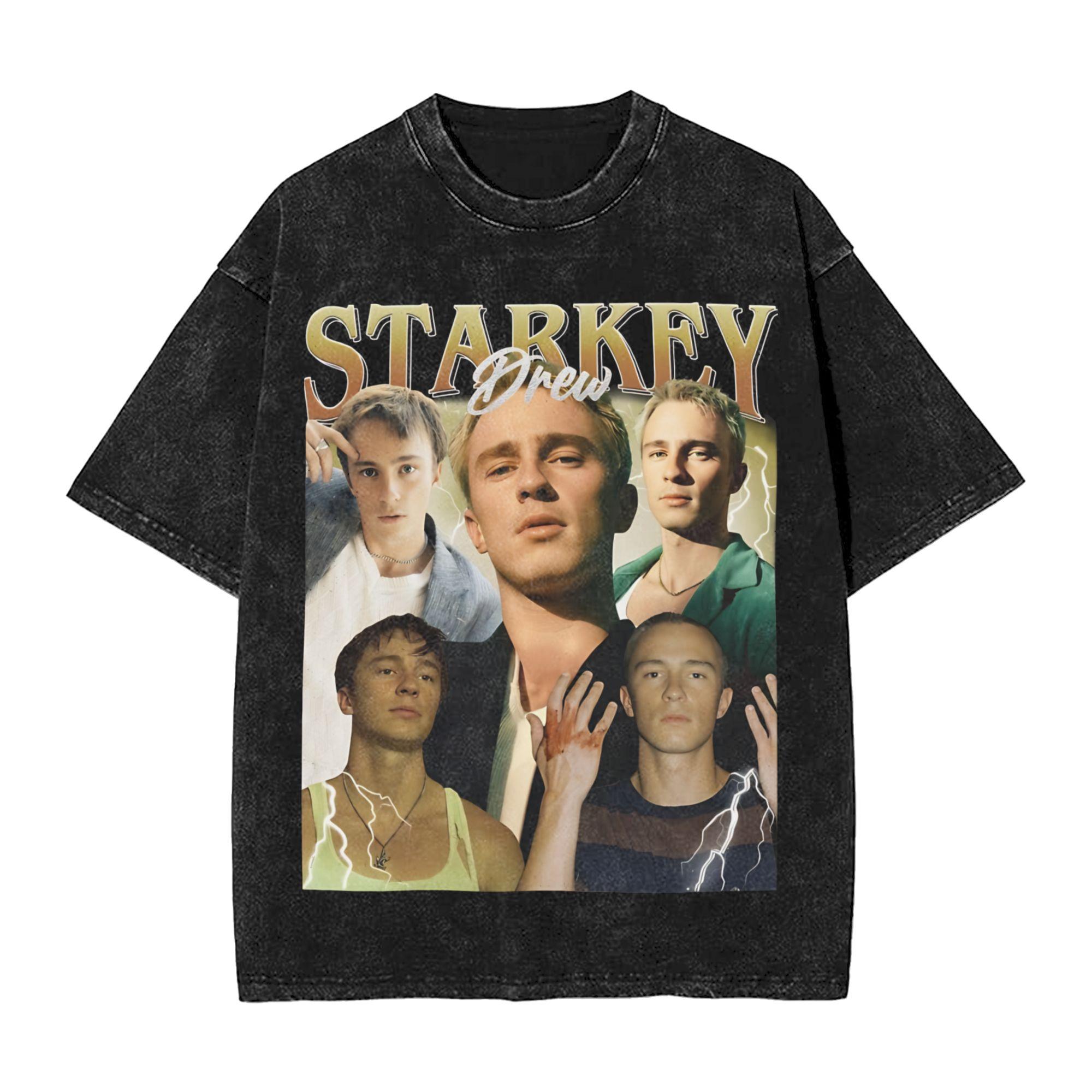 Sommer Drew Starkey Gewaschene Hemden Bekleidung Harajuku T-Shirt Unisex Damen T-Shirt L beige
