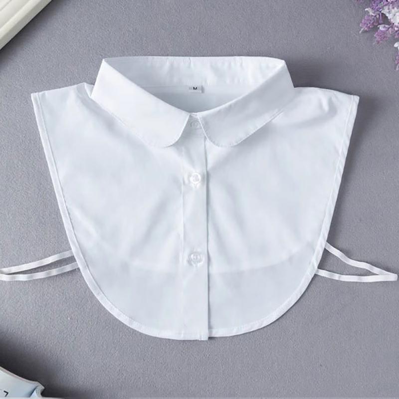 Gefälschte Kragen Für Hemd Abnehmbare Kragen Solide Hemd Revers Bluse Top Männer Frauen Schwarz Weiß Kleidung Hemd Zubehör Dropship