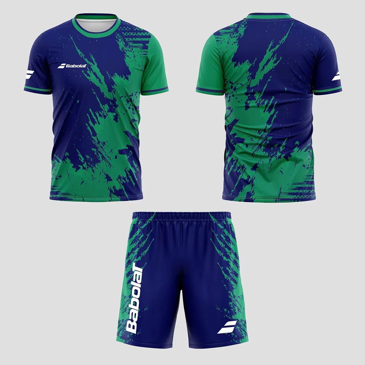2025 neue Herren Sommer Tennis Atmungsaktive Set, Schnell trocknend Badminton Lose Set, herren T-shirt und Kurzarm Shorts Set Weiche a XL