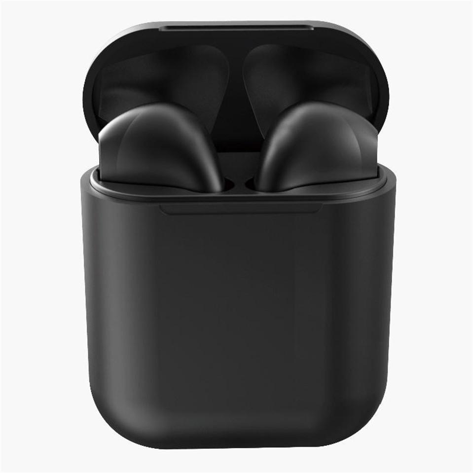 Macaron inPods I12 TWS Bluetooth-Kopfhörer Mini-Kopfhörer Drahtlose Ohrhörer Bluetooth-Headset mit Ladebox Auriculars Fone schwarz